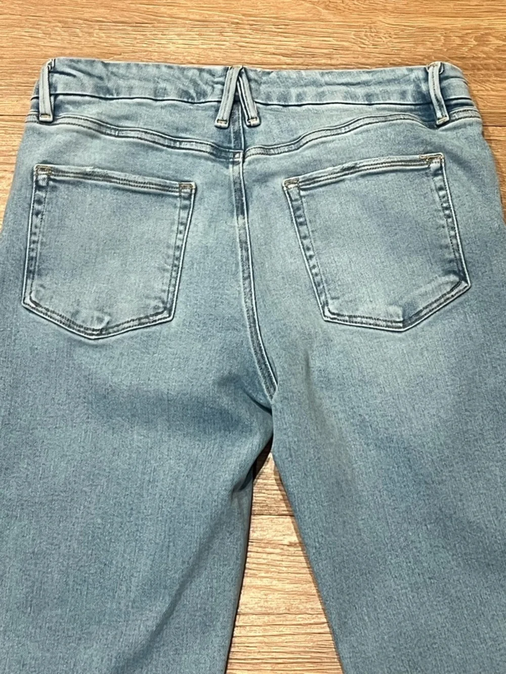Good American Light Blue High-Rise Flare Jeans - Picture 8 of 9